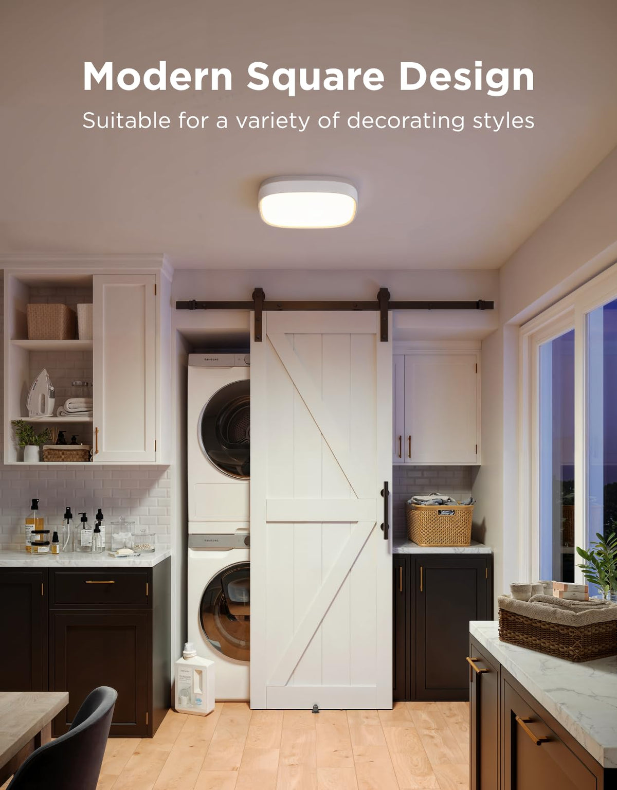 Govee Smart Ceiling Light voice control works with Alexa and Google.
