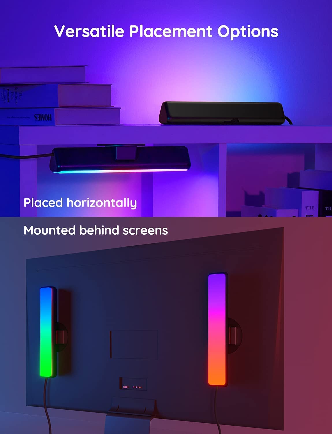 Govee app control for precise color and brightness adjustments.