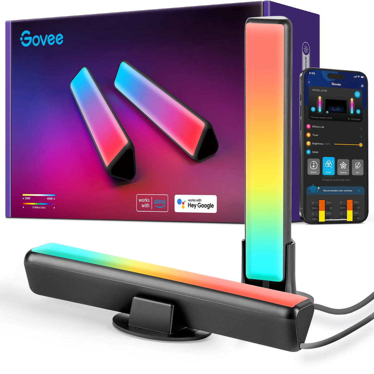 Govee Smart LED Light Bars monitor backlight enhances gaming ambience.