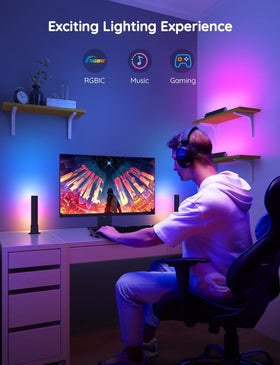 Govee light bars TV ambient light reduces eye strain during movies.