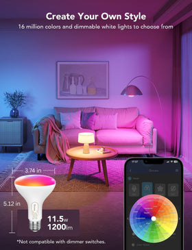 Govee BR30 tunable white from warm to cool for reading and relaxing