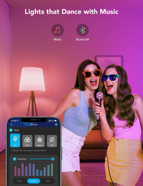 Govee smart light bulbs with music sync respond to sound for dynamic parties