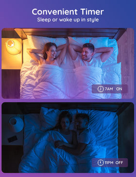 Sunrise and sunset timers create natural daily lighting rhythms