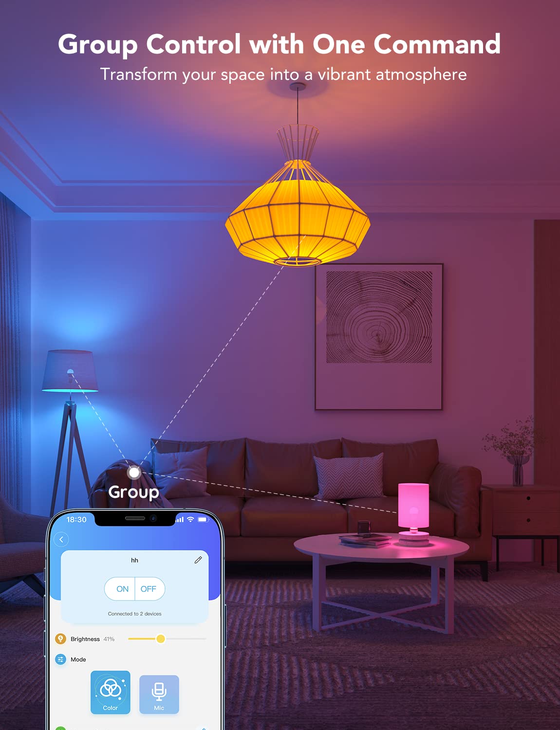 Govee smart light bulbs voice control compatible with Alexa and Google Assistant