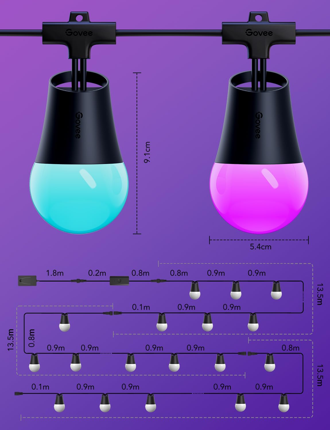 Govee patio lights enhancing evening gatherings and relaxed ambience