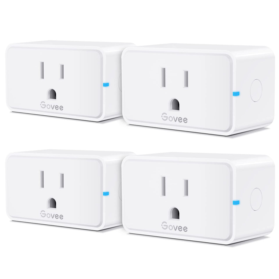 Govee Smart Plug 15A with a compact design fits tight outlets for clutter-free power.