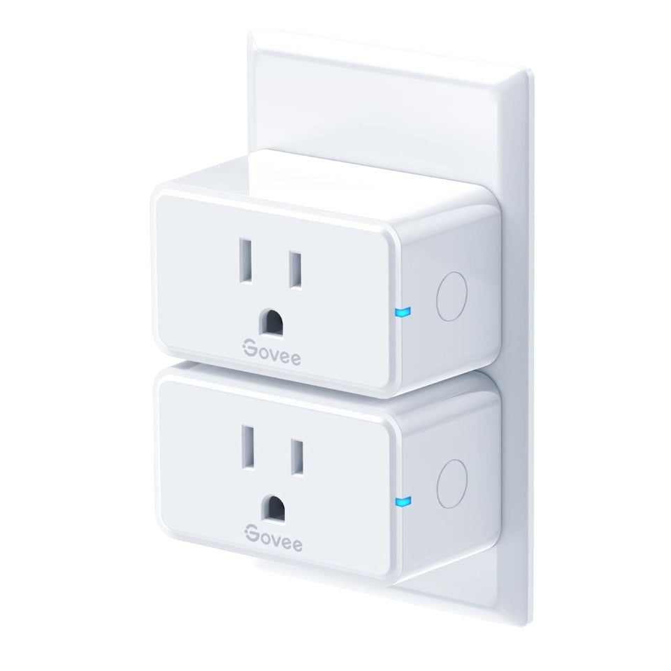 Govee Smart Plug 15A compact outlet design saves space while powering appliances.