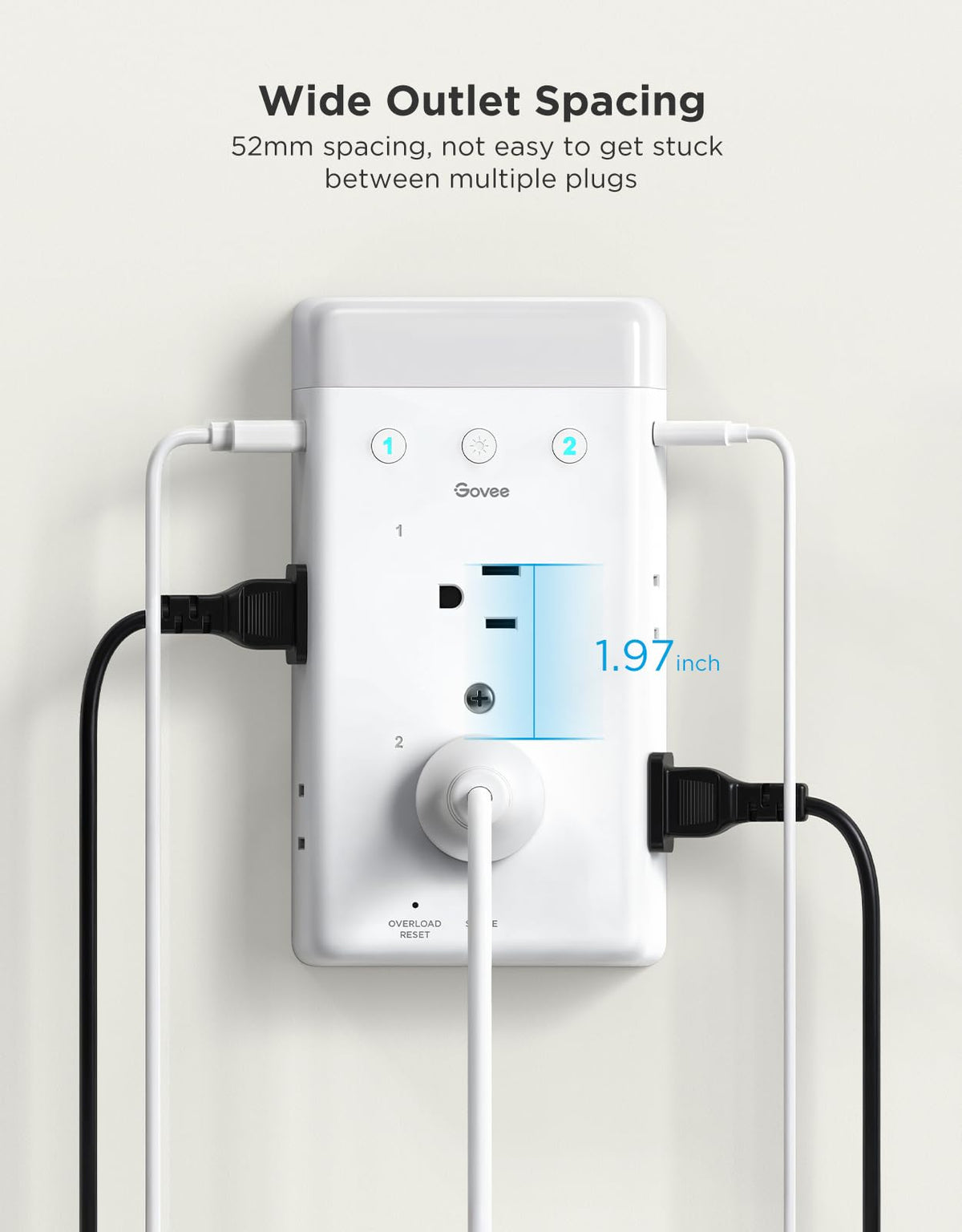Govee Smart Plug Extender desk setup ideal for home office and bedside use.