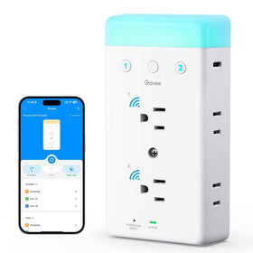 Govee Smart Plug Extender front view shows compact, space-saving design for desks.