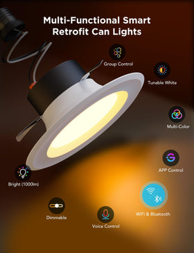 Govee Wi‑Fi and Bluetooth direct connectivity for flexible control in any room.