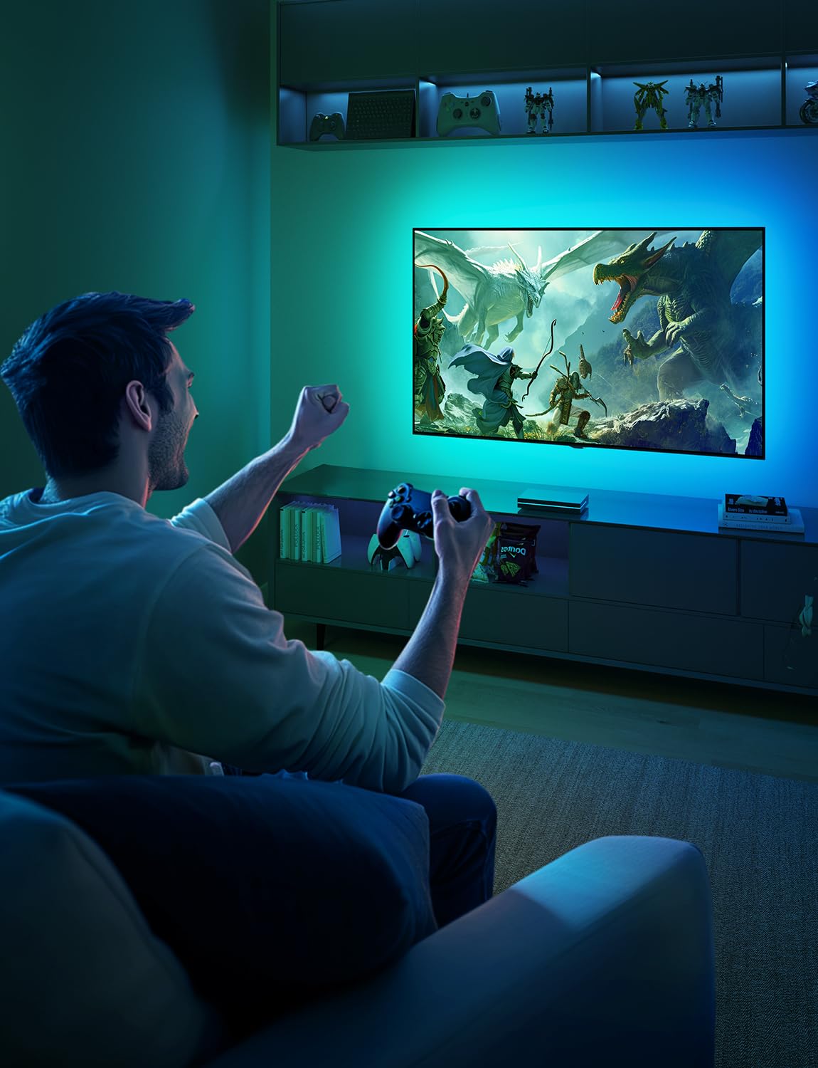Govee SmartThings integration image enables easy voice or app lighting control.