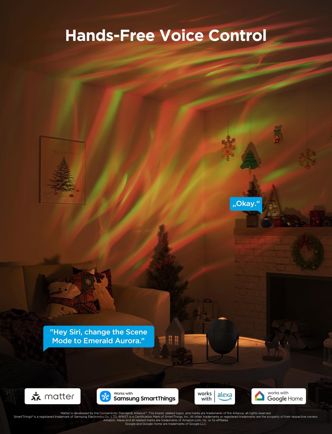 Govee Star Light Projector supports Matter for smart home integration.