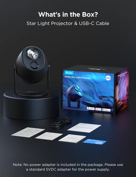 Govee Star Light Projector note: power adapter not included.
