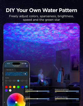 Govee Star Light Projector blends waves and stars for a calming scene.