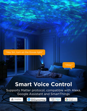 Govee Star Projector includes 18 white noise options for relaxation