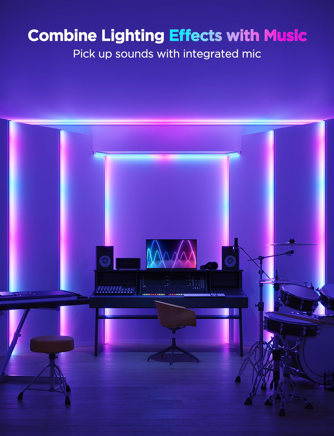 Govee RGBIC lights ideal for bedroom, cabinet, and skirting accents.