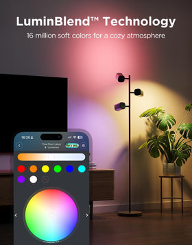Govee Tree Floor Lamp offering 64 dynamic scenes for mood lighting.