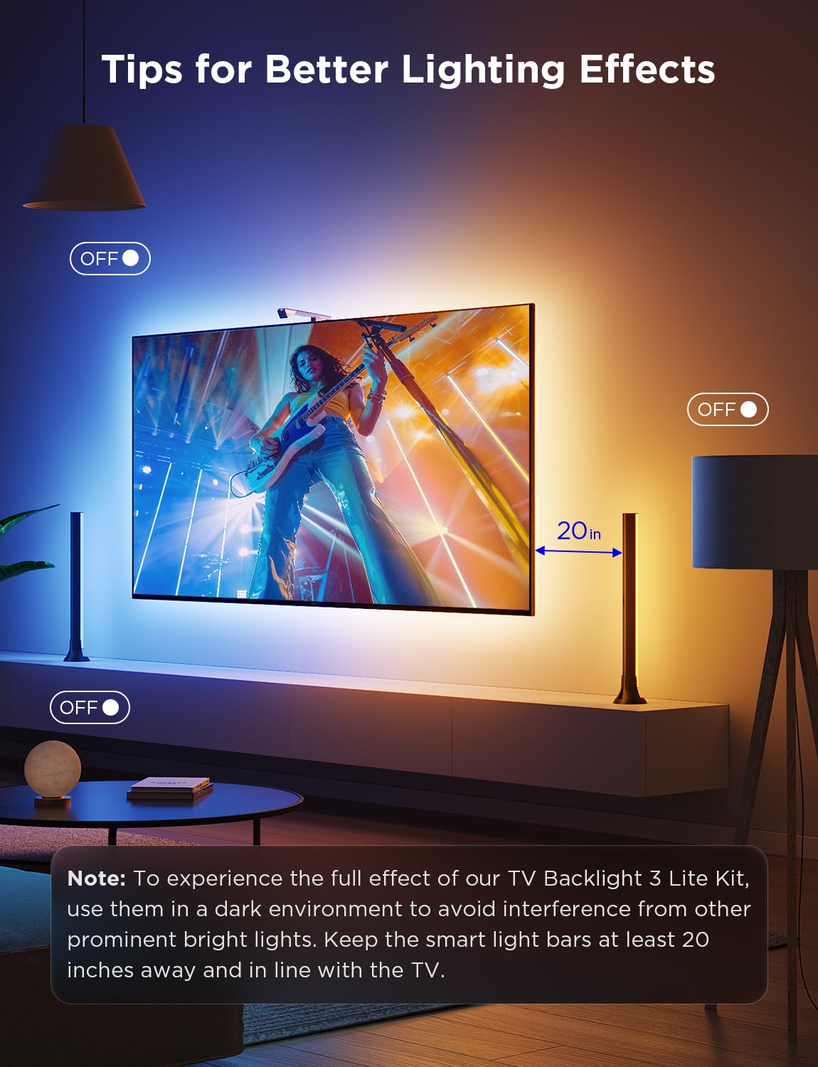Gravitational hanging design stabilizes the camera on ultra-thin TVs