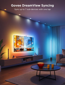 Integrated audio sync matches lighting to sound for an immersive mood