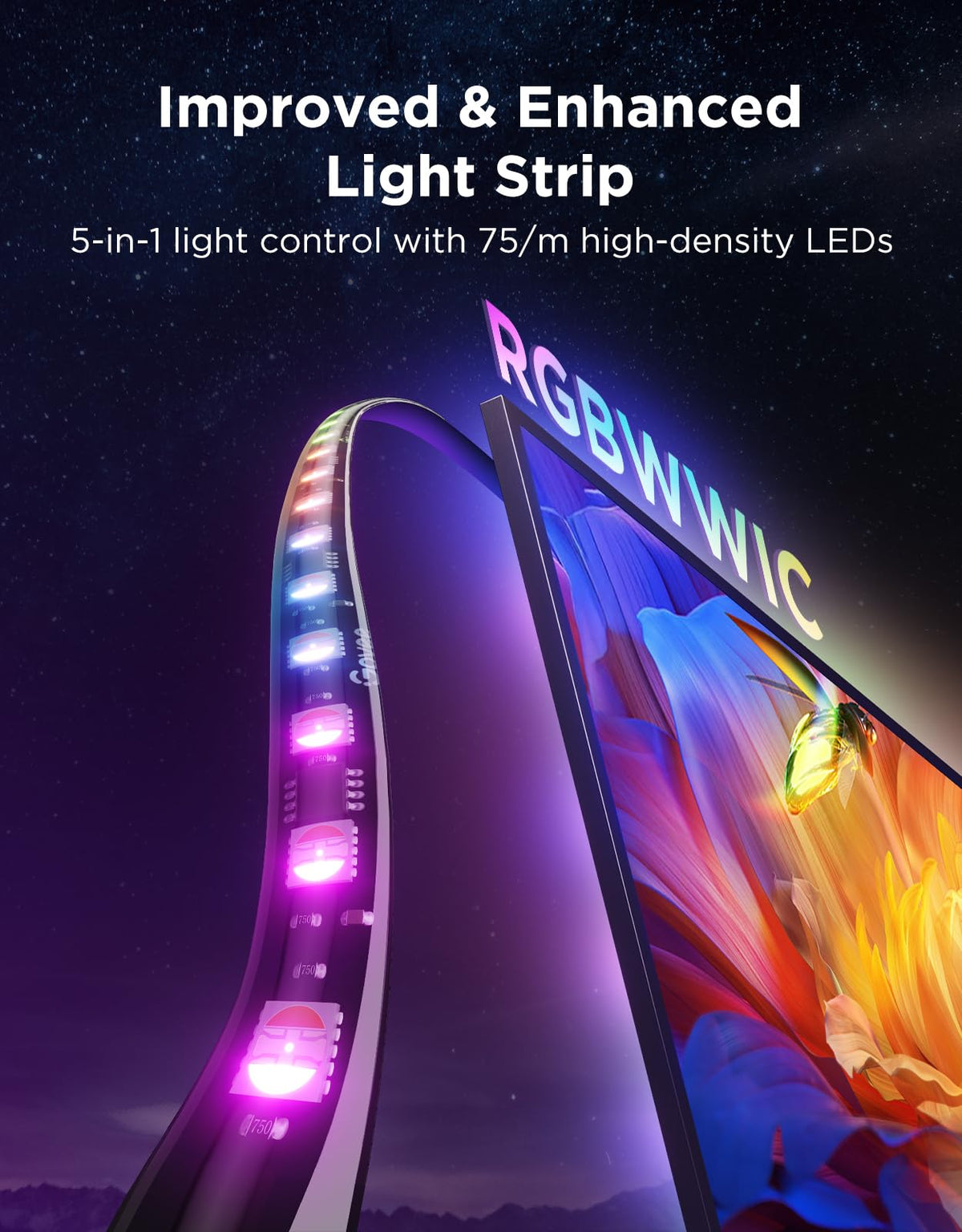 AI filter analyzes scenes to match color themes on your Govee TV Backlight 3 Pro.