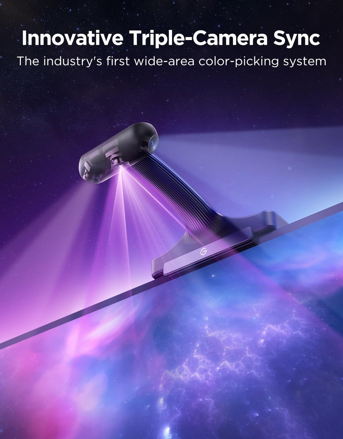 DreamView Sync demonstrates synchronized ambient lighting with Govee TV Backlight 3 Pro.