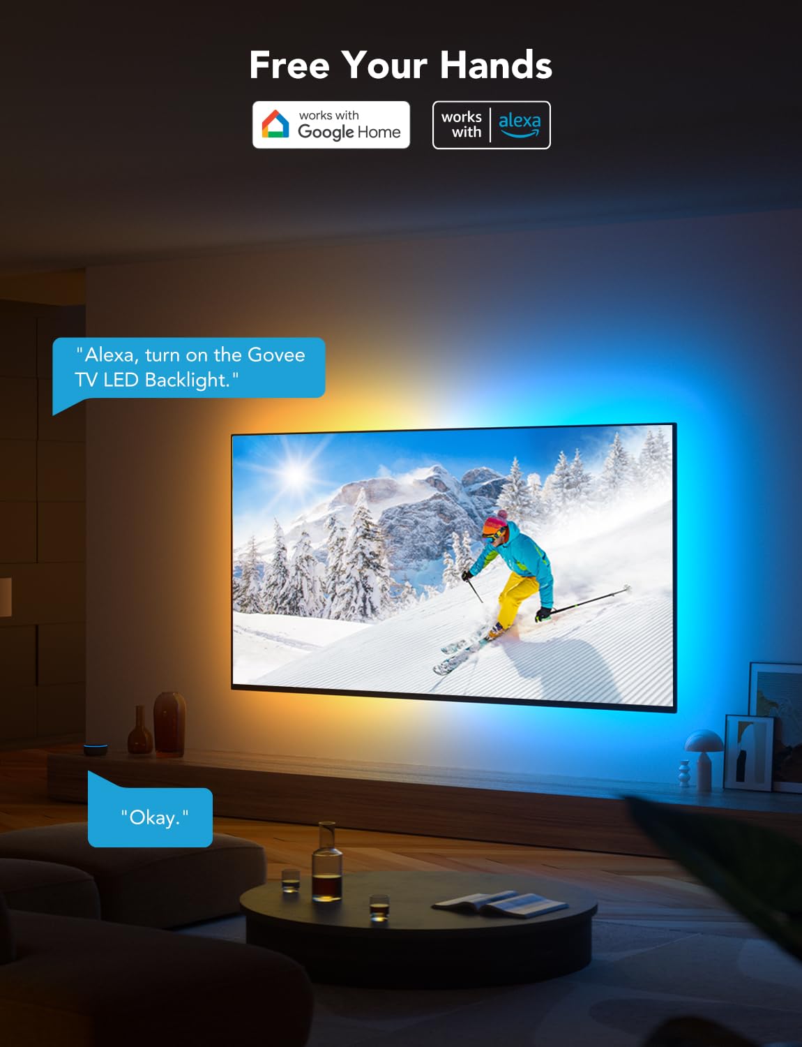 Govee voice control with Alexa and Google Assistant for hands-free lighting setup