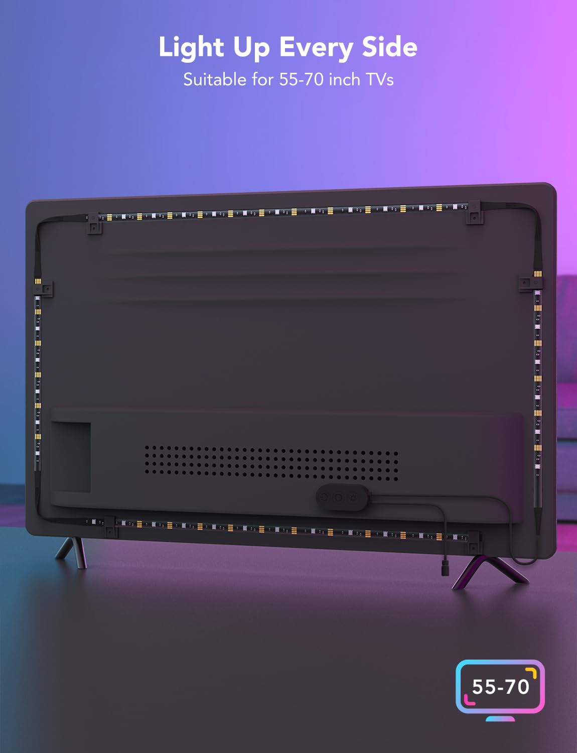 Govee LED backlight delivering dynamic color effects during movies