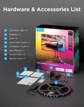 Govee TV LED Backlight 2 four-side coverage reduces dark corners.