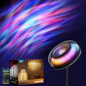 Govee Uplighter floor lamp projects ceiling ripple for ambient lighting