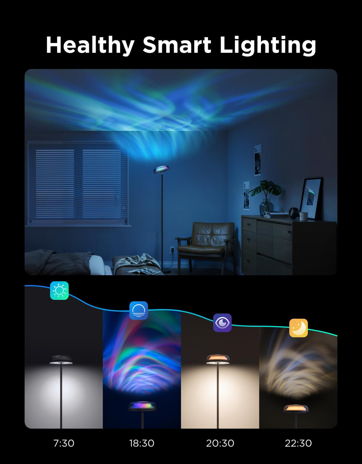 Govee Uplighter mood lighting supports relaxation and focus