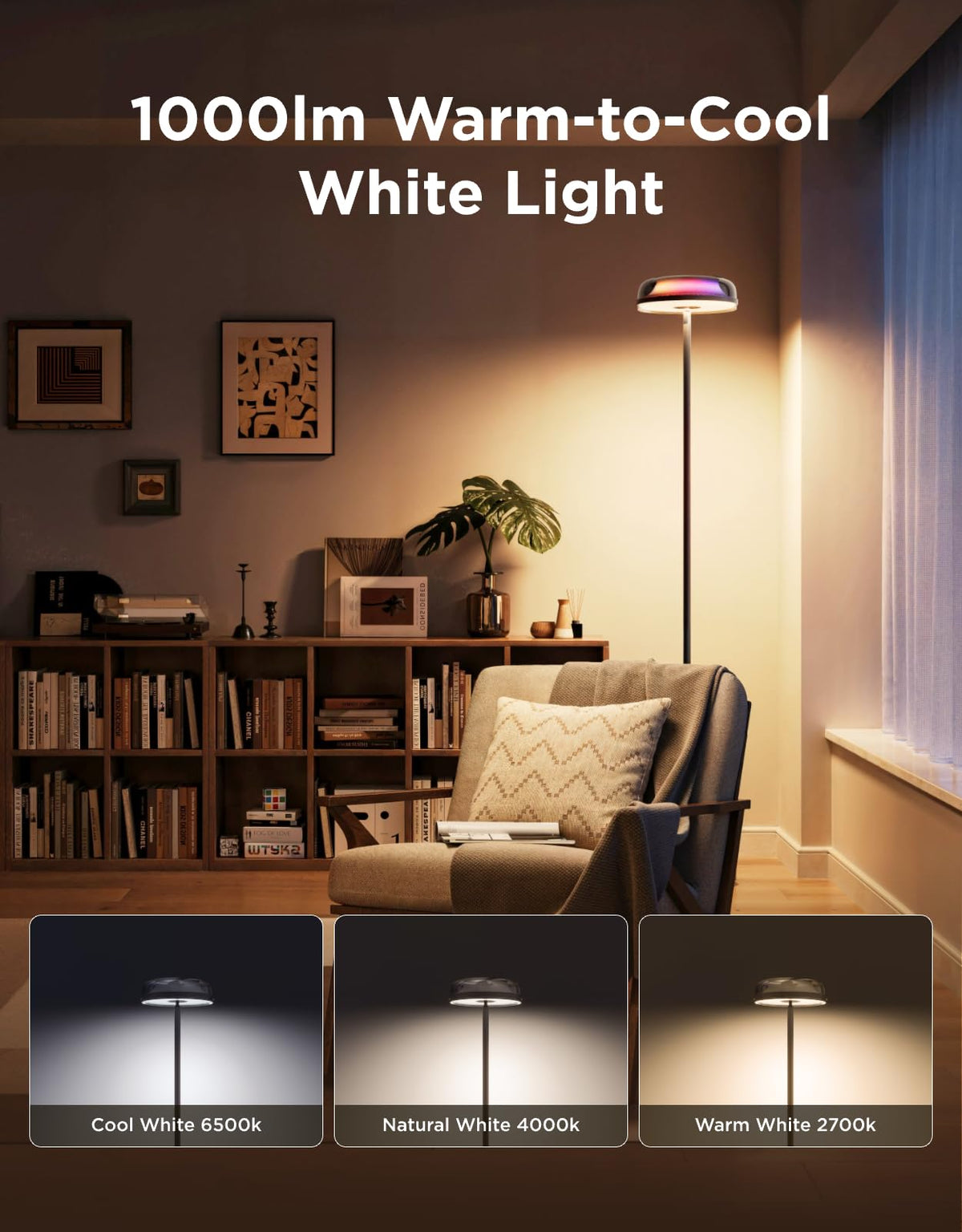 Govee Uplighter floor lamp tri-zone lighting for different activities