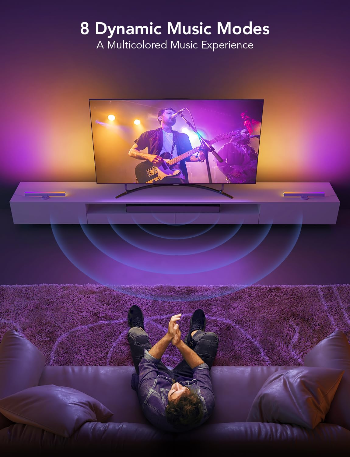 Govee voice control with Alexa and Google Assistant for hands-free control.