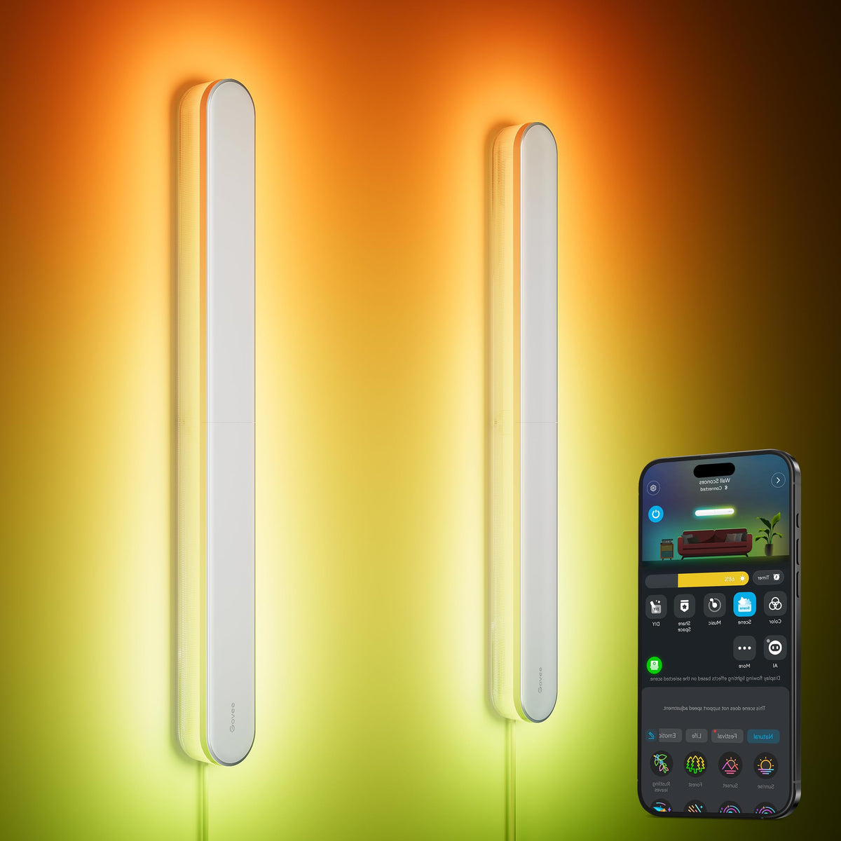 Govee wall sconces set of two glow with RGBIC LED for vibrant ambient lighting