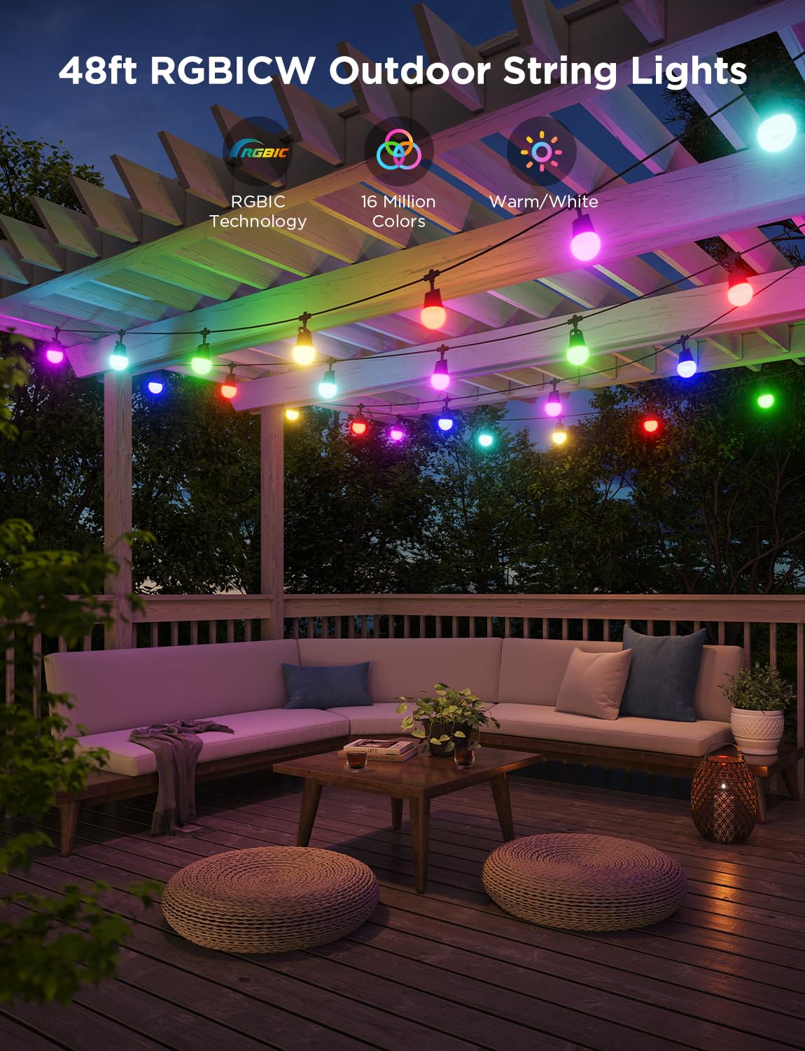 Govee warm white LEDs at 2700K for cozy evenings