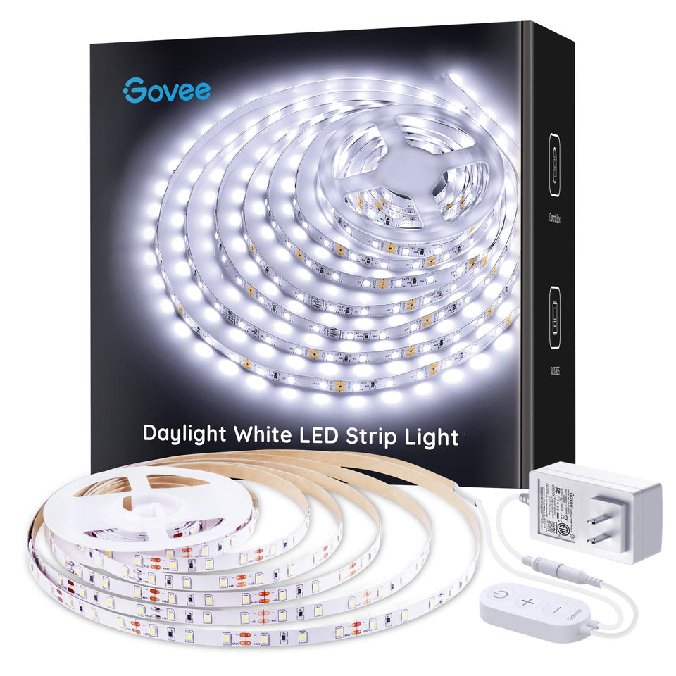 Govee white LED strip with 16.4ft daylight 6500K for mirrors and cabinets.