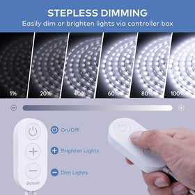 Govee LED strip with dimmable control box for adjustable brightness.