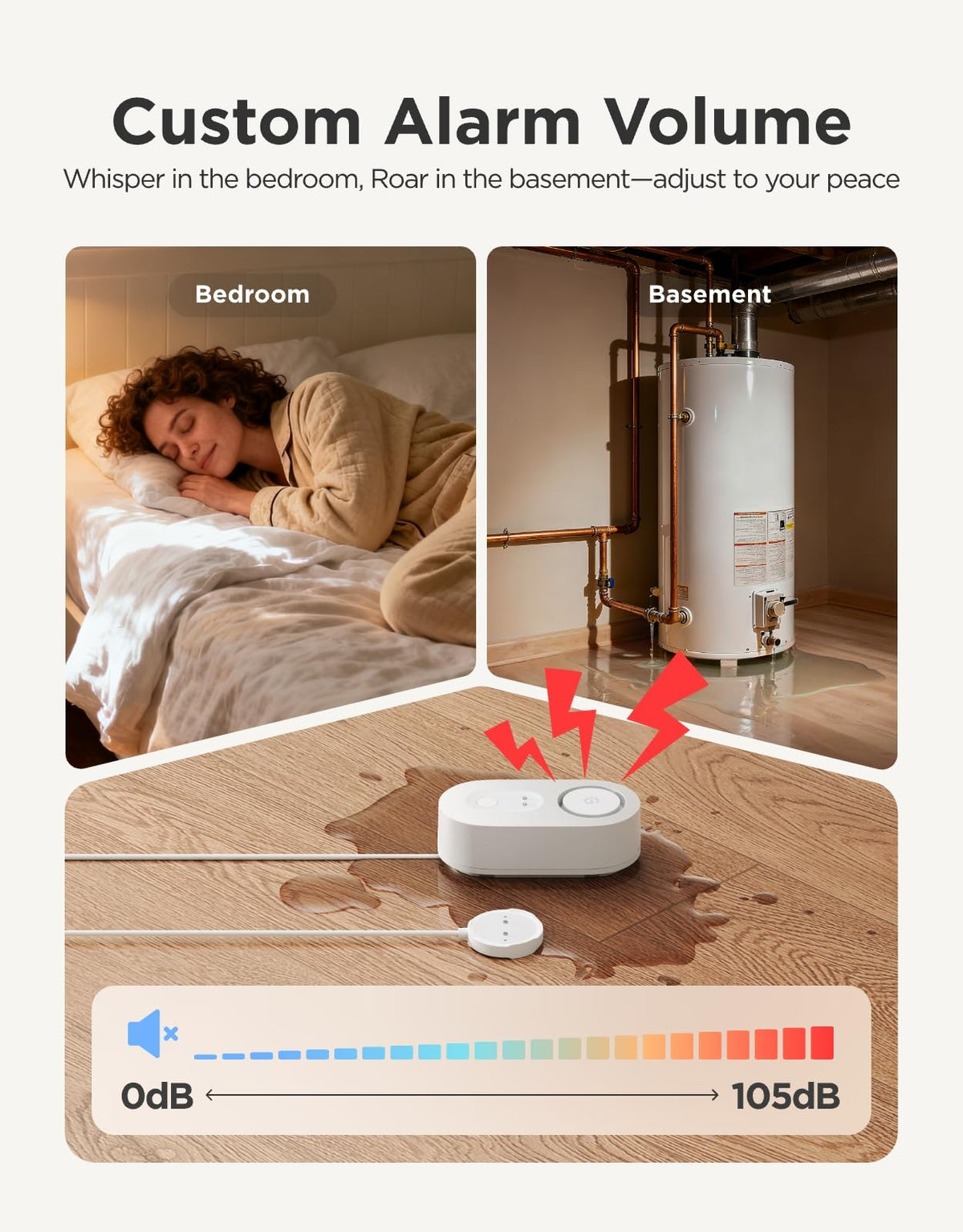 GoveeLife adjustable alarm with mute function for flexible alerts.