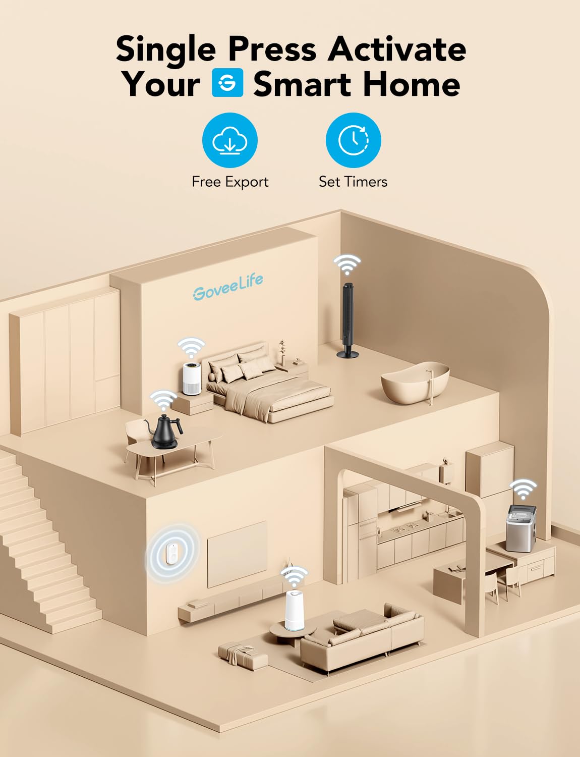 GoveeLife dual-mode gateway extends range with Wi-Fi and Bluetooth.