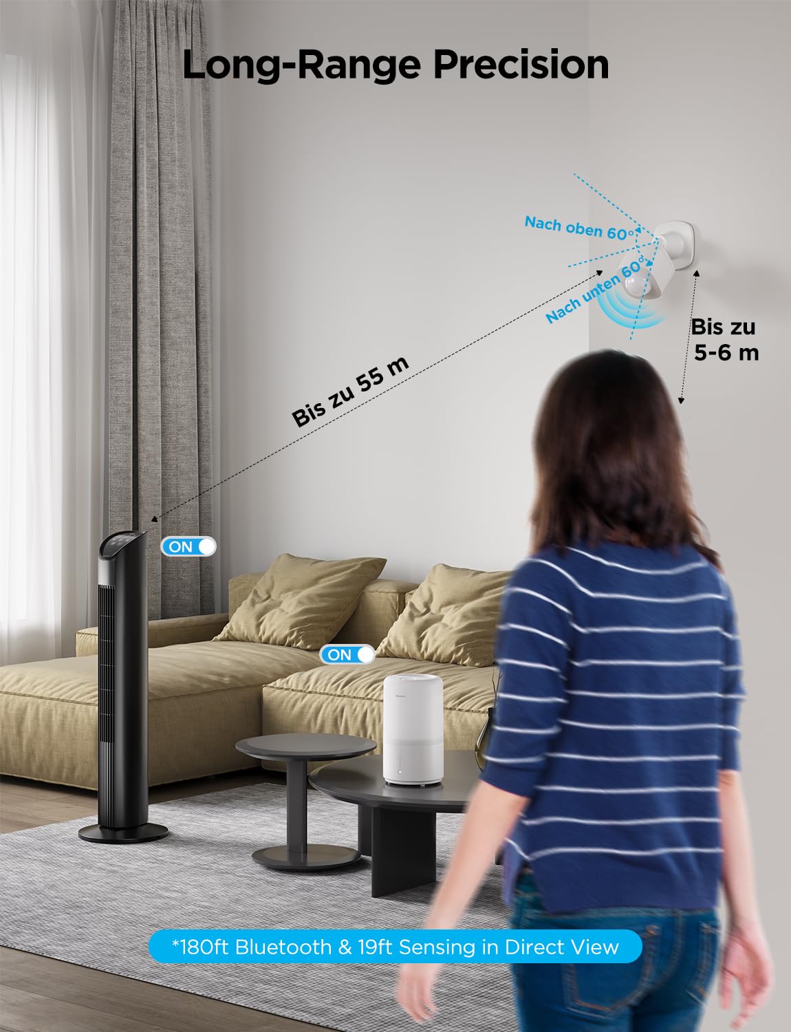 GoveeLife motion sensor adhesive back enables quick wall mounting