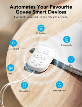 GoveeLife smart button sensor packaging highlights quick setup with compatible devices