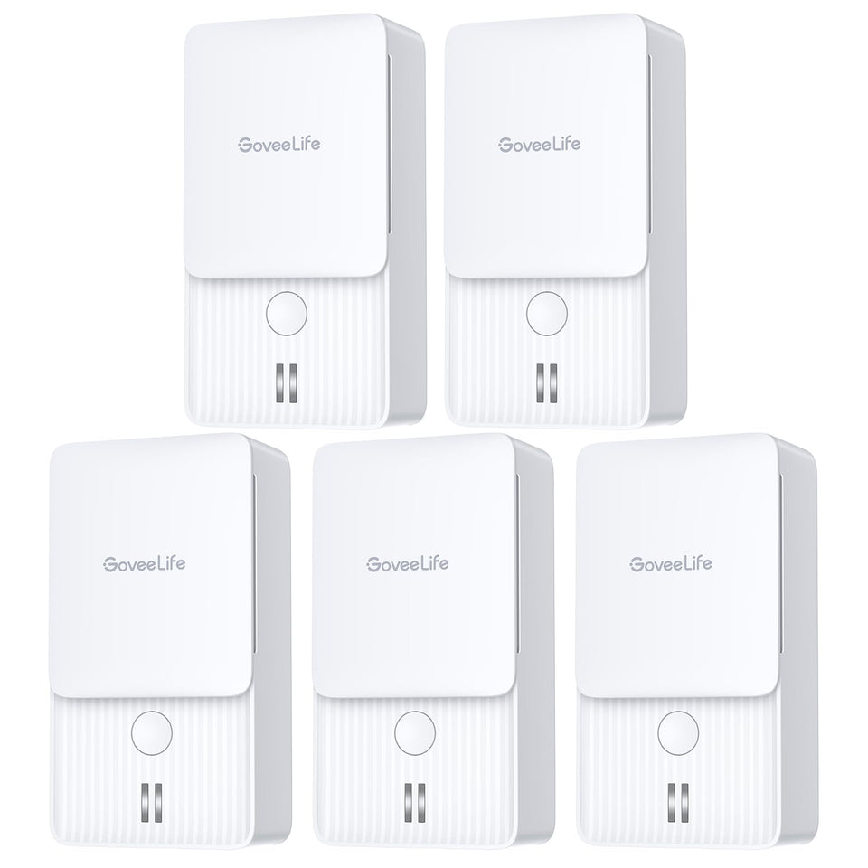 GoveeLife water leak detectors 5 pack mounted in kitchen for early moisture alerts