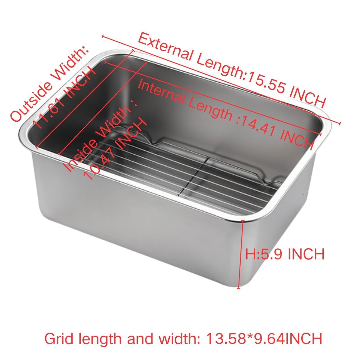 GOVNPJ dish tub rectangle 18L ideal for camping and RV kitchens