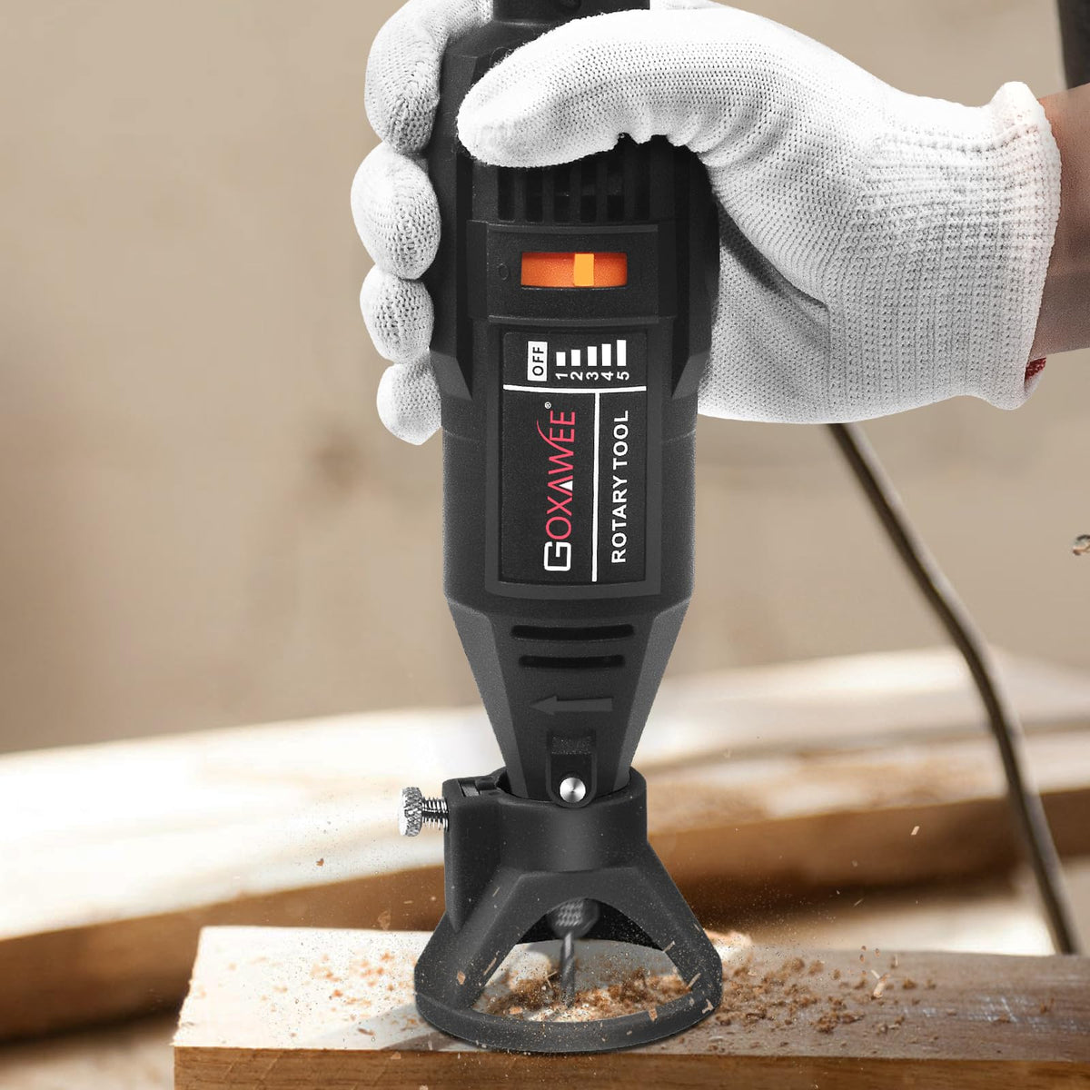 GOXAWEE rotary tool kit with flex shaft for detailed, comfortable control.