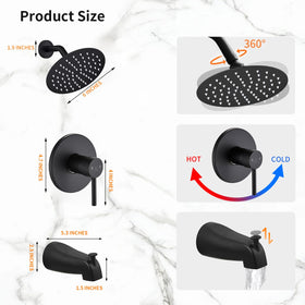 GOXIUHAN 6-inch rainfall shower head delivers spa-like water flow.