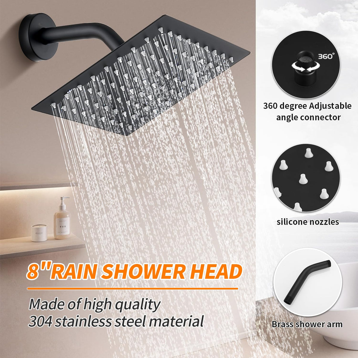 GOXIUHAN matte black finish resists scratches and tarnish in humid bathrooms.