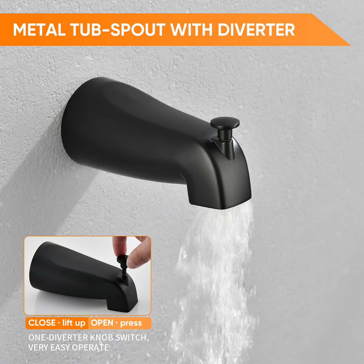 GOXIUHAN matte black finish adds modern style and durability to the bathroom.