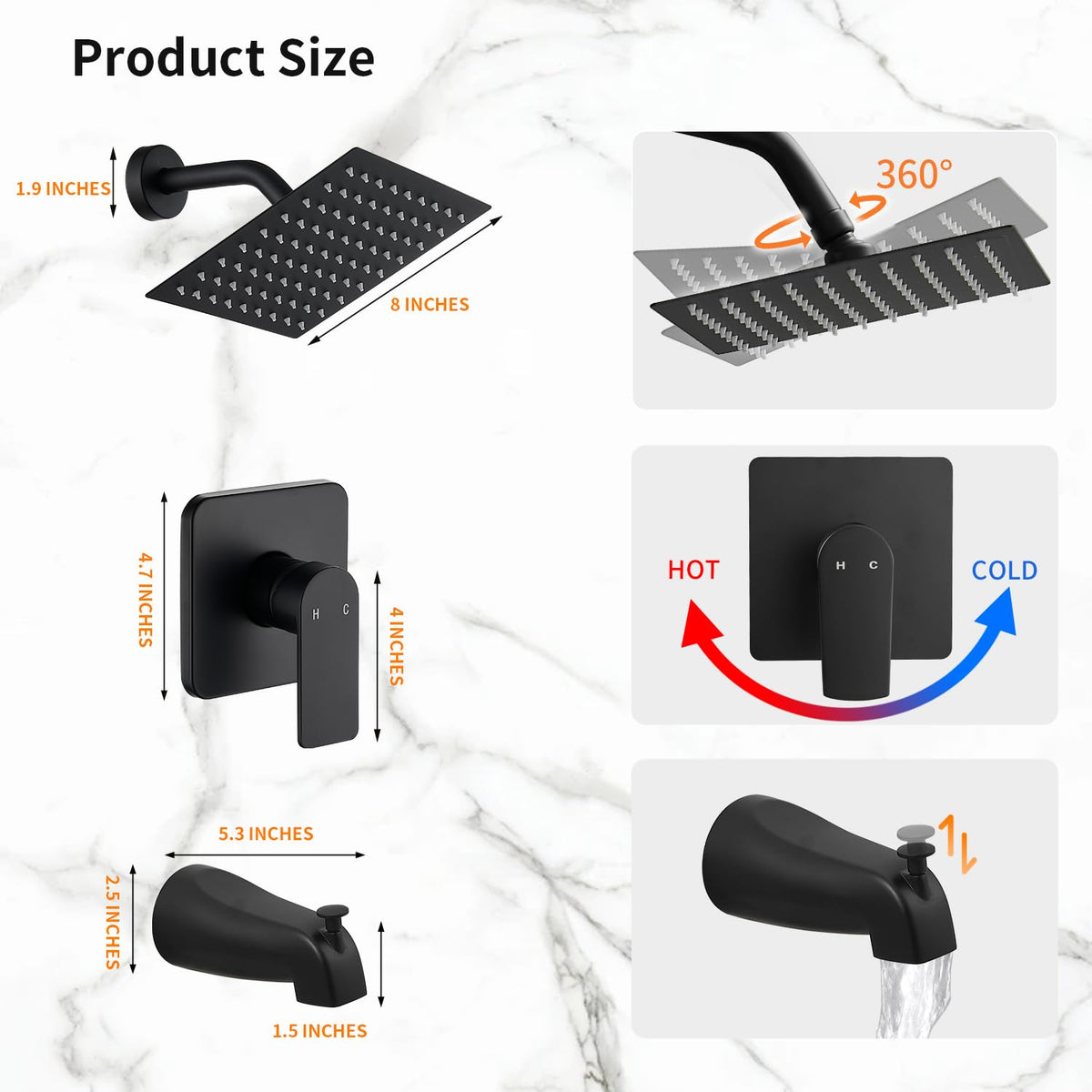 GOXIUHAN curved handle design provides ergonomic control and sleek aesthetics.