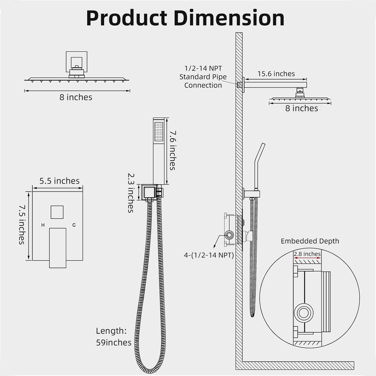 GOXIUHAN shower valve provides reliable temperature control and durability.