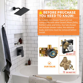 GOXIUHAN square shower trim kit for a modern bathroom design