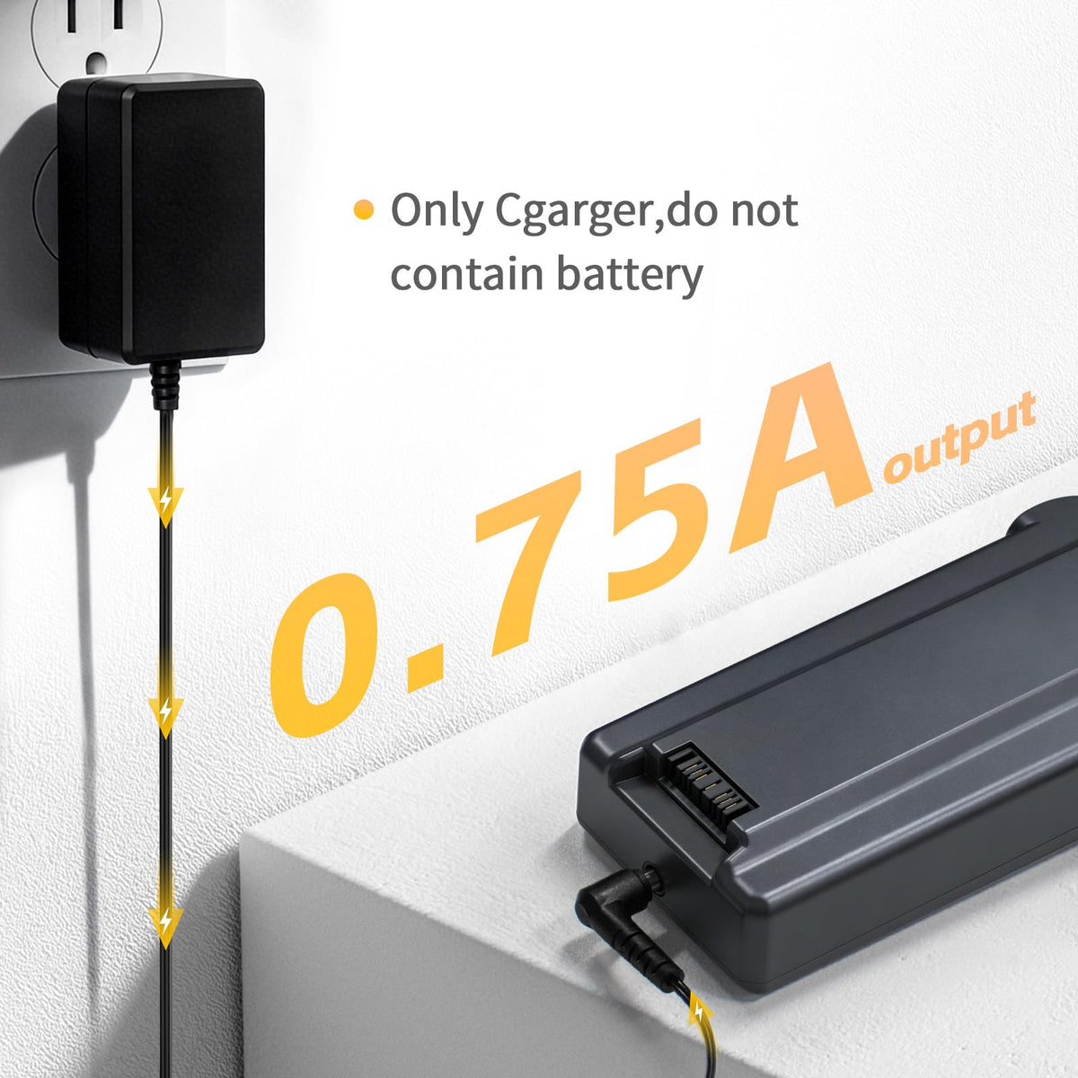 GOXX fast charger plugged into a 110V outlet for dependable charging